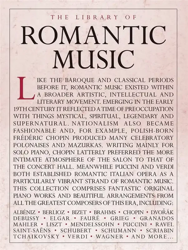 The Library of Romantic Music Klavier Solo