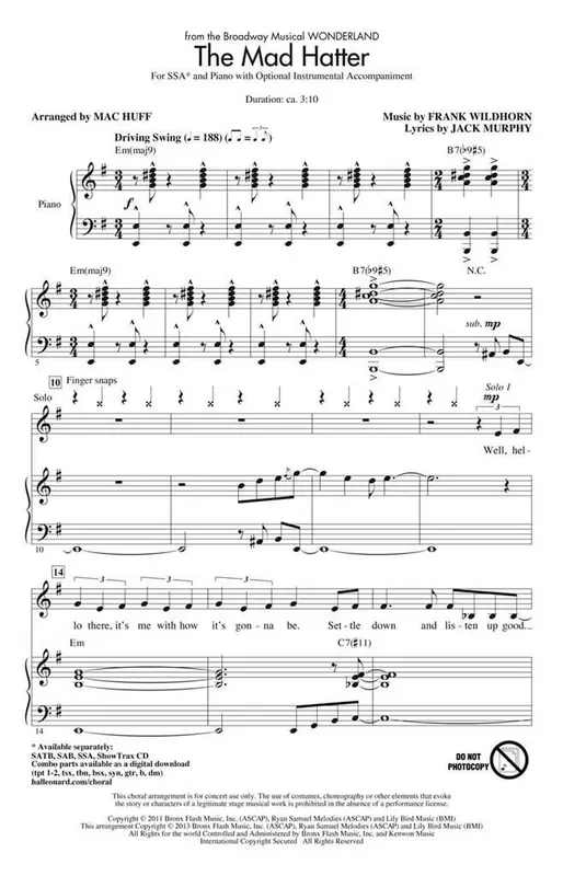 The Mad Hatter (Arr. Mac Huff) Frauenchor mit Begleitung