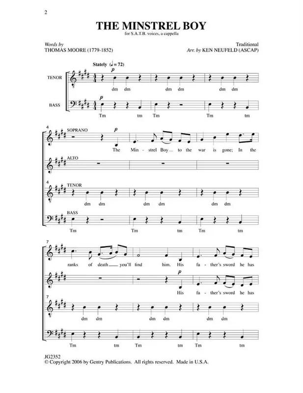 The Minstrel Boy (Arr. Ken Neufeld) Gemischter Chor mit Begleitung