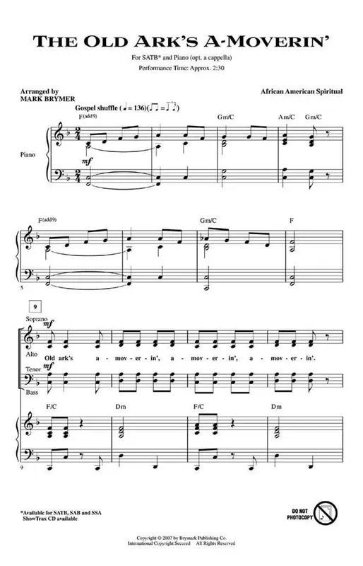 The Old Ark‘s A-Moverin‘ (Arr. Mark Brymer) Gemischter Chor mit Begleitung