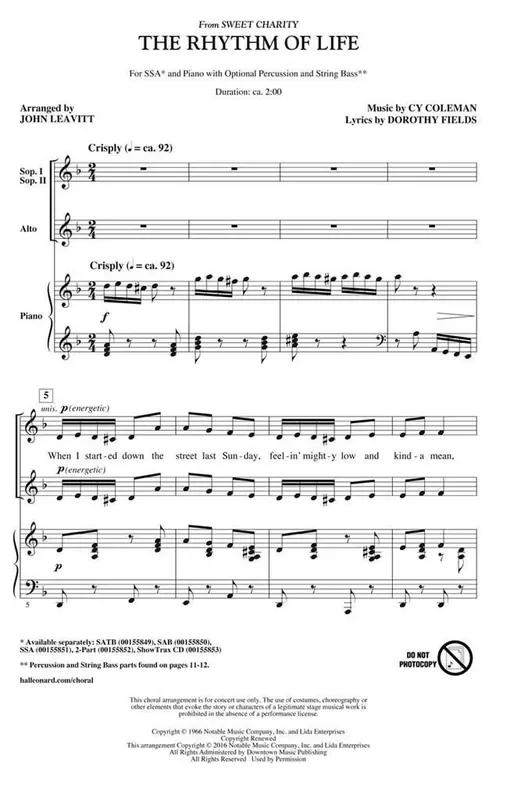 The Rhythm of Life (Arr. John Leavitt) Frauenchor mit Begleitung