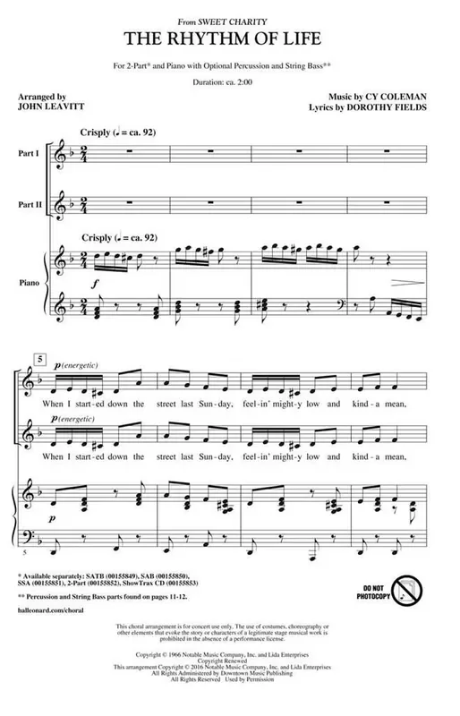 The Rhythm of Life (Arr. John Leavitt) Frauenchor mit Begleitung