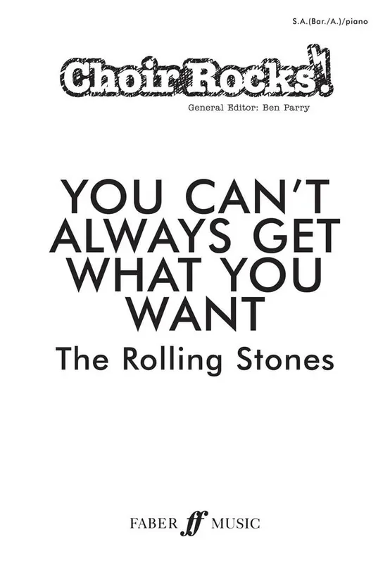 The Rolling Stones You Can‘t Always Get Gemischter Chor mit Begleitung