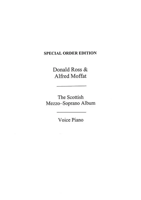 The Scottish Mezzo-soprano Album Gesang mit Klavier