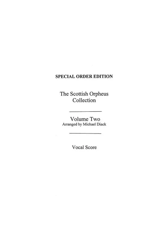 The Scottish Orpheus Collection Volume 2 (Arr. J. Michael Diack) Gesang mit Klavier