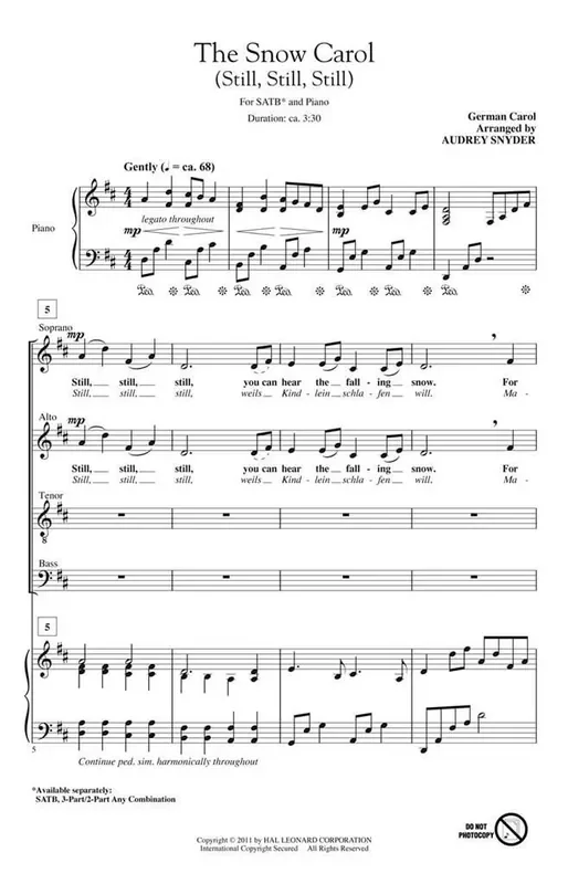 The Snow Carol (Arr. Audrey Snyder) Gemischter Chor mit Begleitung