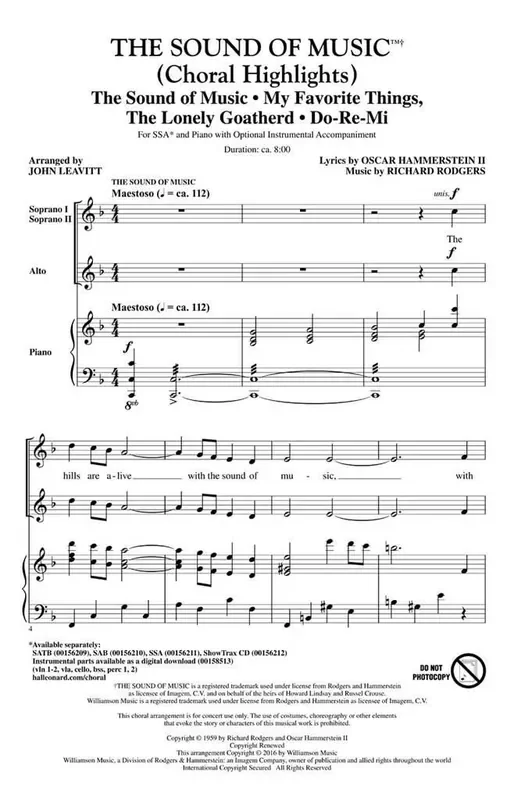 The Sound of Music (Arr. John Leavitt) Frauenchor mit Begleitung