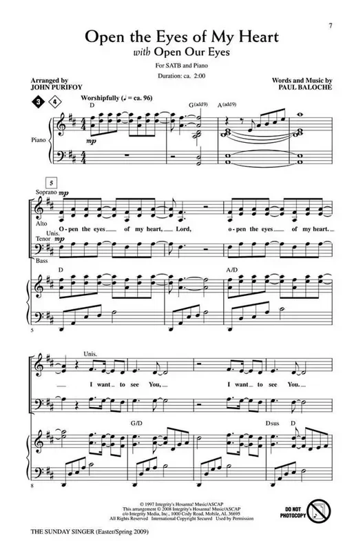 The Sunday Singer – Easter/Spring 2009 Gemischter Chor mit Begleitung