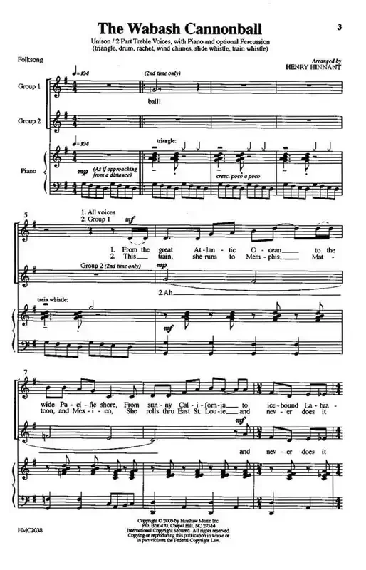 The Wabash Cannonball (Arr. Henry Hinnant) Gemischter Chor mit Begleitung
