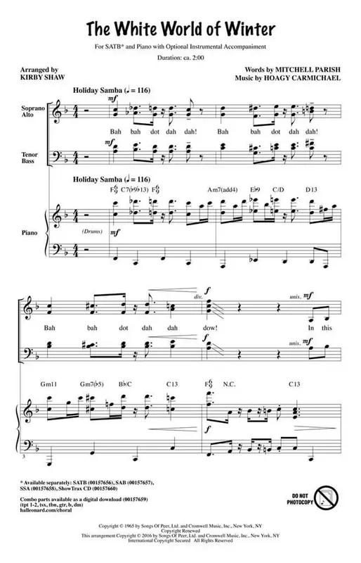 The White World of Winter (Arr. Kirby Shaw) Gemischter Chor mit Begleitung