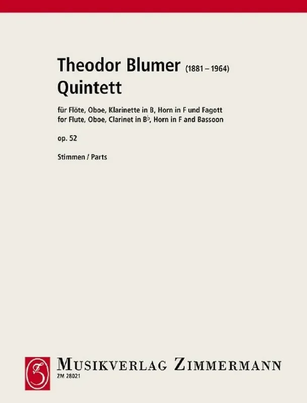 Theodor Blumer Quintett op. 52 Kammerensemble
