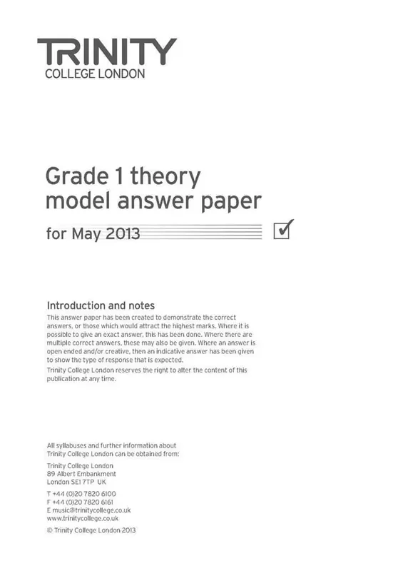 Theory Model Answer Paper Grade 1 2013