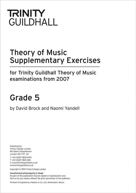 Theory Supplementary Exercises – Grade 5