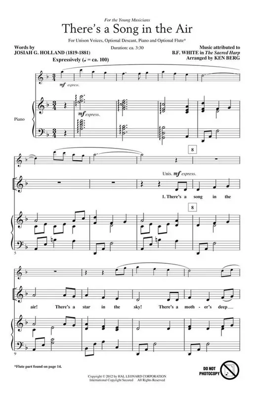 There‘s a Song in the Air (Arr. Ken Berg) Gemischter Chor mit Begleitung