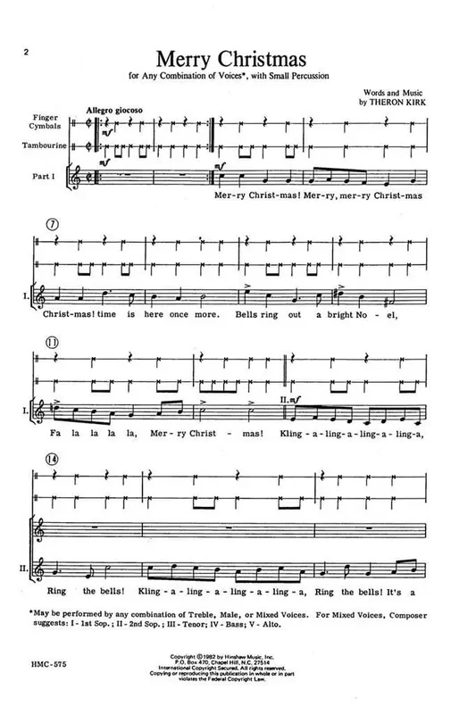 Theron Kirk Merry Christmas (Arr. Theron Kirk) Gemischter Chor mit Begleitung