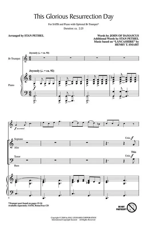 This Glorious Resurrection Day (Arr. Stan Pethel) Gemischter Chor mit Begleitung