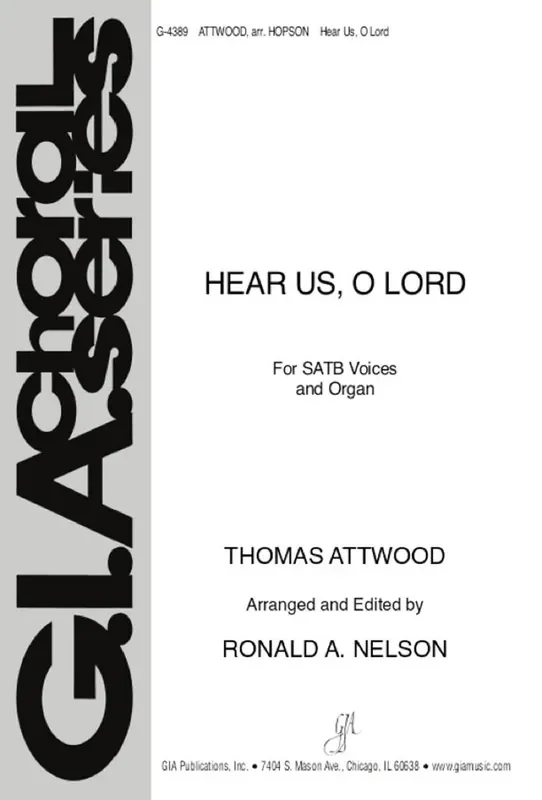 Thomas Attwood Hear Us, O Lord Gemischter Chor mit Klavier/Orgel