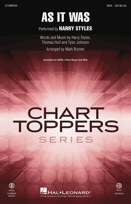 Thomas Hull As It Was (Arr. Mark Brymer) Frauenchor mit Begleitung