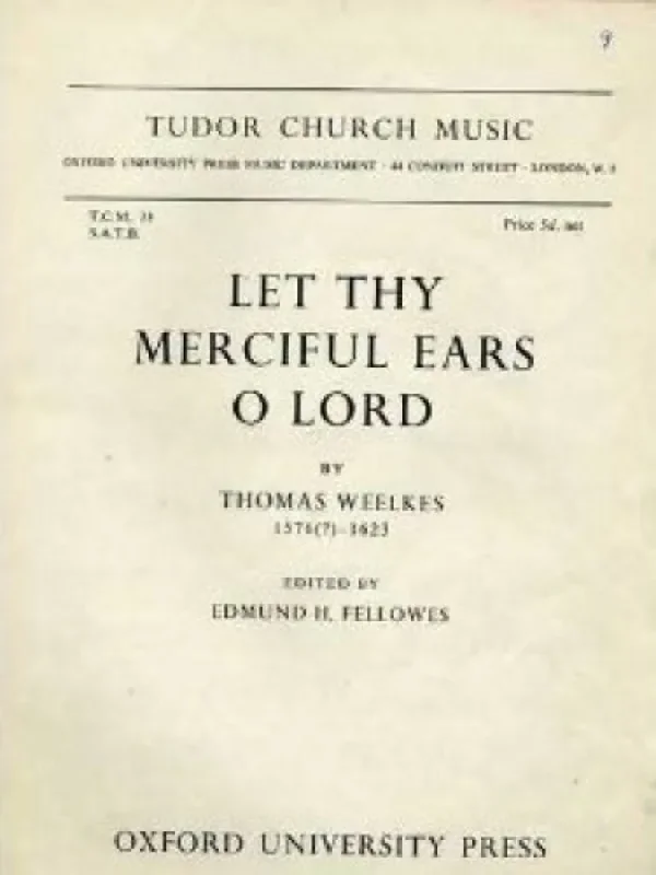 Thomas Mudd Let Thy Merciful Ears, O Lord Gemischter Chor mit Begleitung