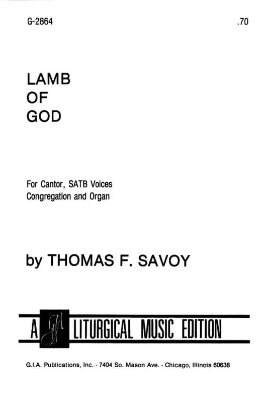 Thomas Savoy Lamb of God Gemischter Chor mit Begleitung