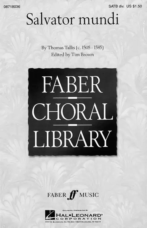 Thomas Tallis Salvator Mundi (Arr. Tim Brown) Gemischter Chor A cappella