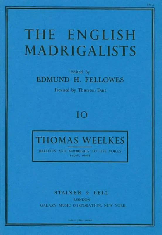 Thomas Weelkes Balletts and Madrigals To Five Voices Gemischter Chor mit Begleitung