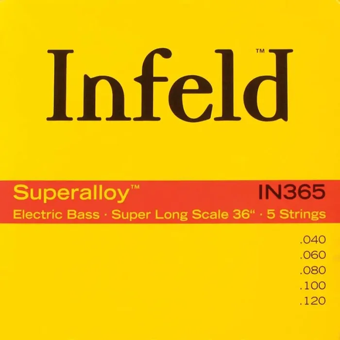 Thomastik Infeld Superalloy snarenset 5-snarige basgitaar, superalloy hexcore, 040-060-080-100-120, super longscale 36″