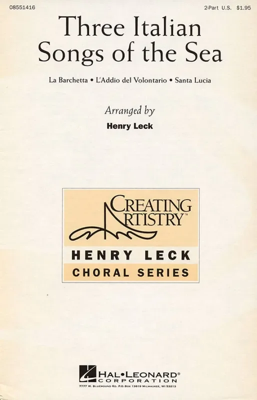 Three Italian Songs of the Sea (Arr. Henry Leck) Frauenchor mit Begleitung