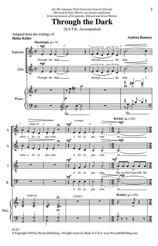Through the Dark (Arr. Andrea Ramsey) Gemischter Chor mit Begleitung