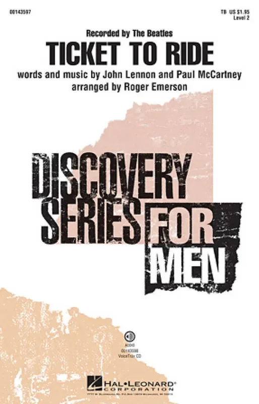 Ticket To Ride (Arr. Roger Emerson) Männerchor mit Begleitung