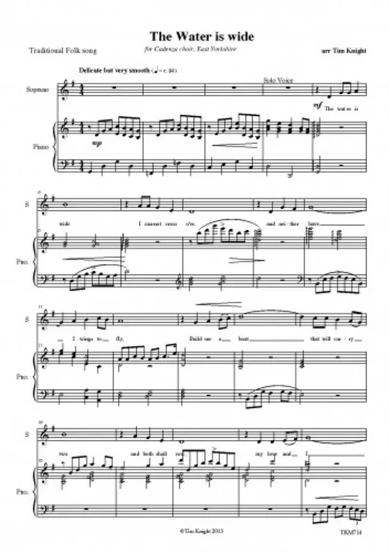 Tim Knight The Water Is Wide Gemischter Chor mit Begleitung
