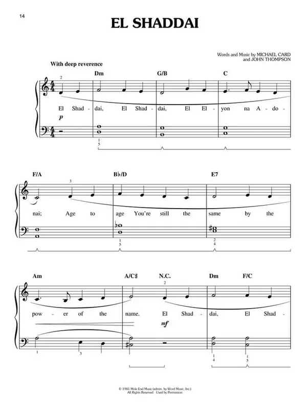 Timeless Praise Easy Piano