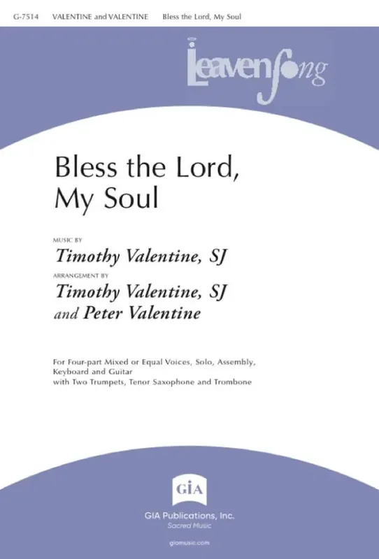 Timothy Valentine Bless the Lord, My Soul, Guitar Gemischter Chor mit Begleitung