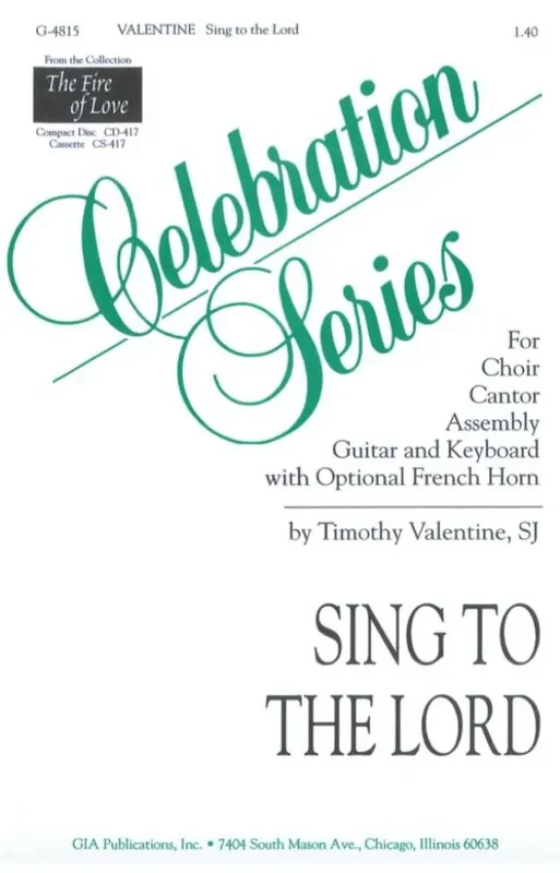 Timothy Valentine Sing to the Lord (Arr. Peter Valentine) Gemischter Chor mit Klavier/Orgel