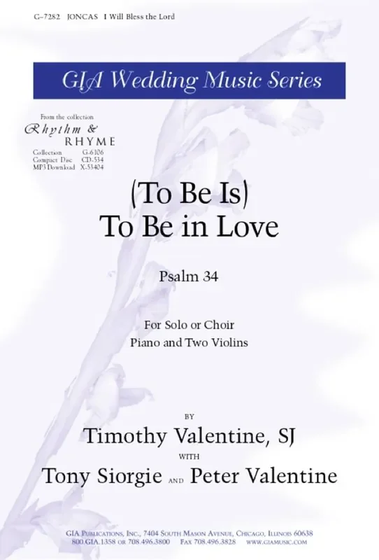 Timothy Valentine To Be Is To Be in Love Gemischter Chor mit Begleitung