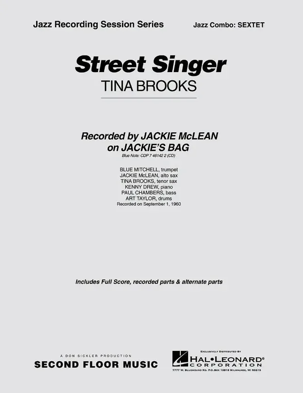 Tina Brooks Street Singer Jazz Ensemble