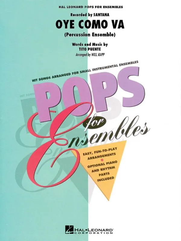 Tito Puente Oye Como Va (Arr. Will Rapp) Percussion Ensemble