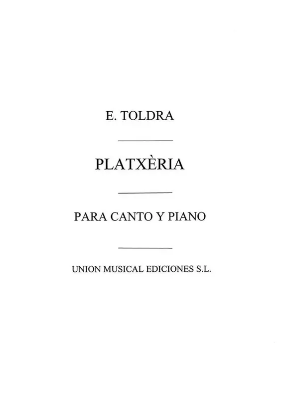 Toldra Platxeria Gesang mit Klavier