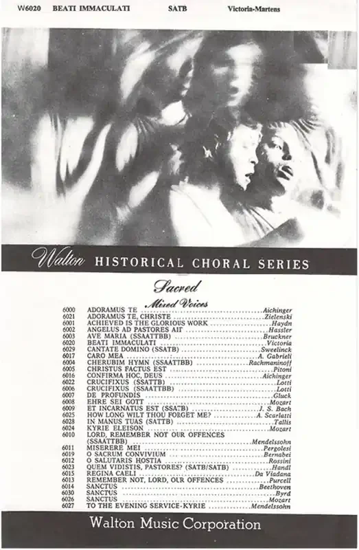 Tomás Luis de Victoria Beati Immaculati (Arr. Mason Martens) Gemischter Chor A cappella