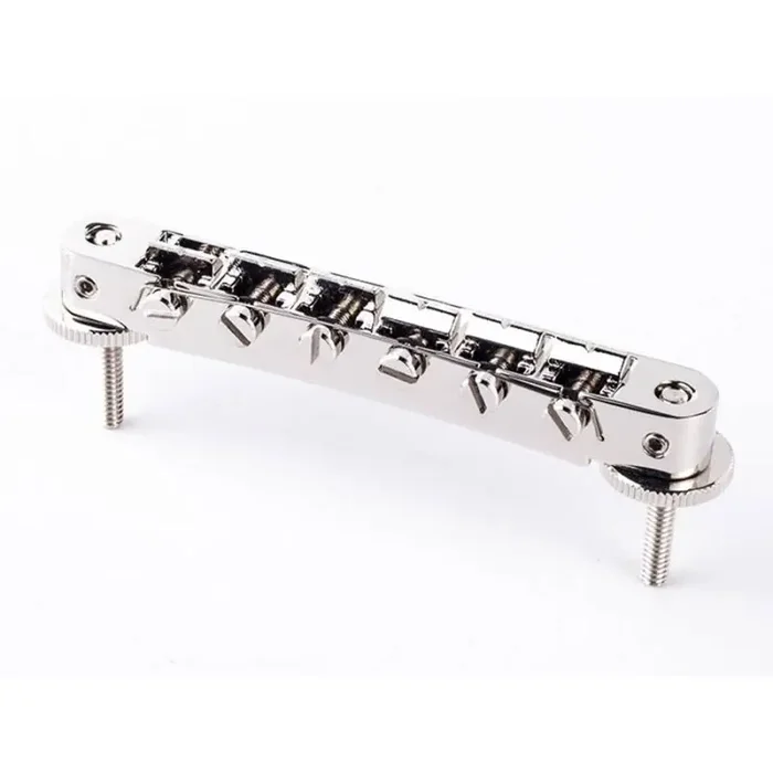 TonePros AVR2P tune-o-matic bridge with pre-notched saddles, for USA guitars, nickel