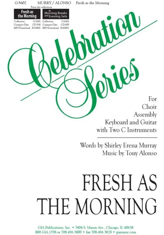 Tony Alonso Fresh as the Morning Gemischter Chor mit Klavier/Orgel