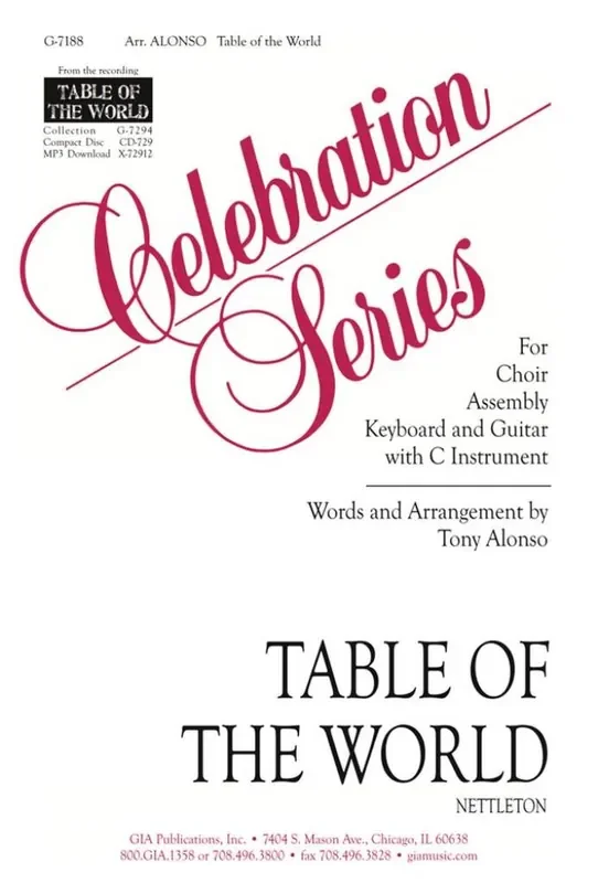 Tony Alonso Table of the World – Guitar part Gemischter Chor mit Begleitung