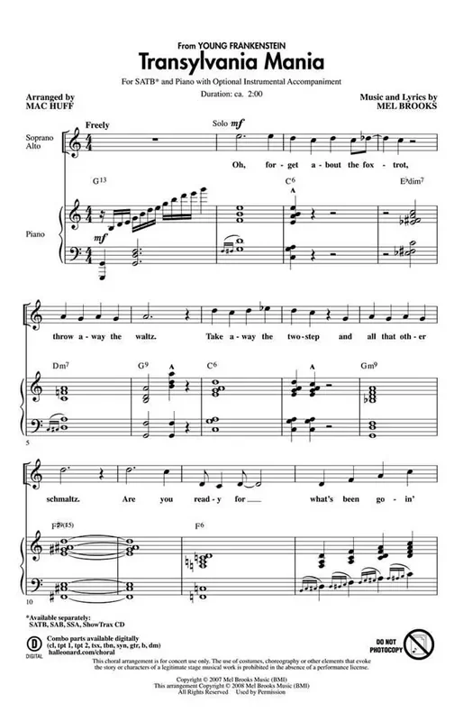 Transylvania Mania from Young Frankenstein