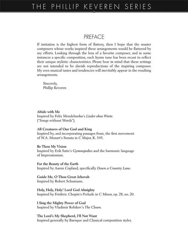 Treasured Hymns for Classical Piano Klavier Solo