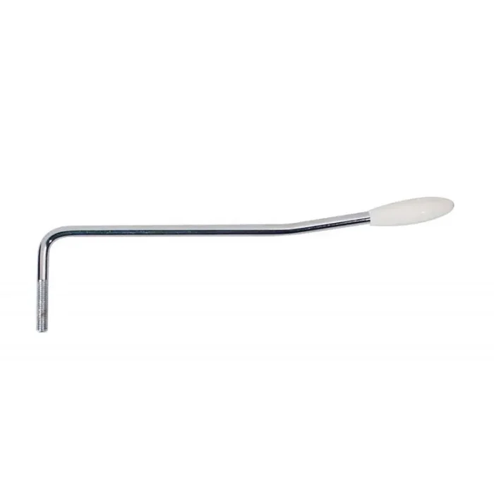 Tremolo arm, 5mm thread, chrome, lefthanded, 5mm arm diameter, white cap