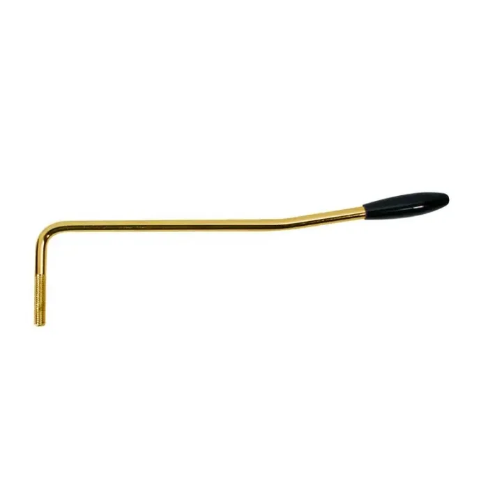 Tremolo arm, 5mm thread, gold, lefthanded, 5mm arm diameter, black cap