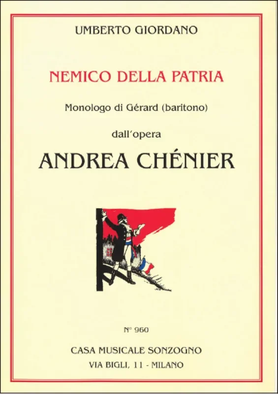 Umberto Giordano Andrea Chénier Nemico Della Patria Gesang mit Klavier