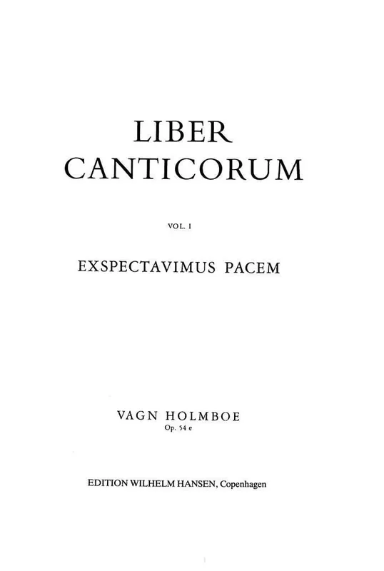 Vagn Holmboe Exspectavimus Pacem Op.54e Gemischter Chor A cappella