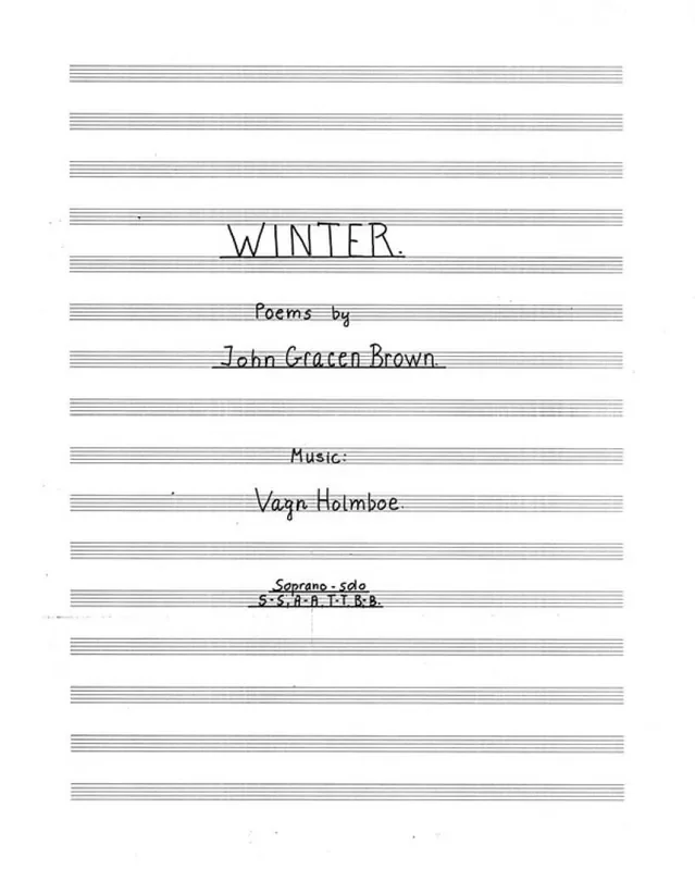 Vagn Holmboe Winter Op.181 For Soprano Solo And Choir Gemischter Chor mit Begleitung
