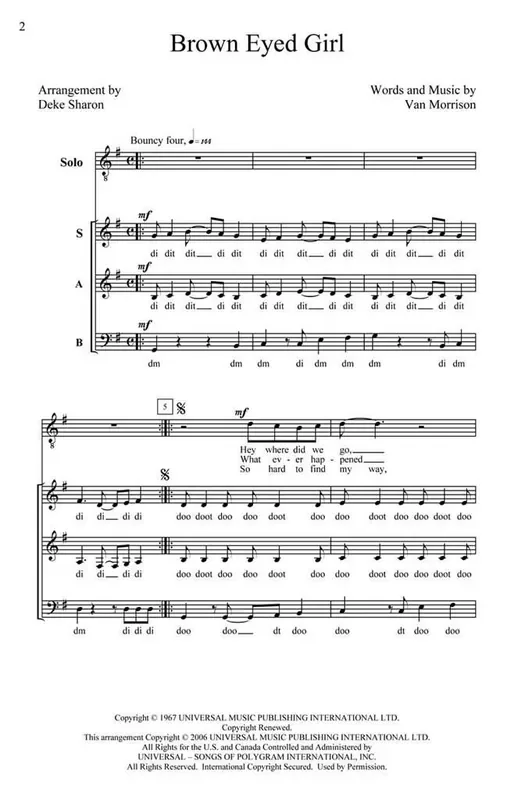 Van Morrison Brown Eyed Girl (Arr. Deke Sharon) Gemischter Chor A cappella